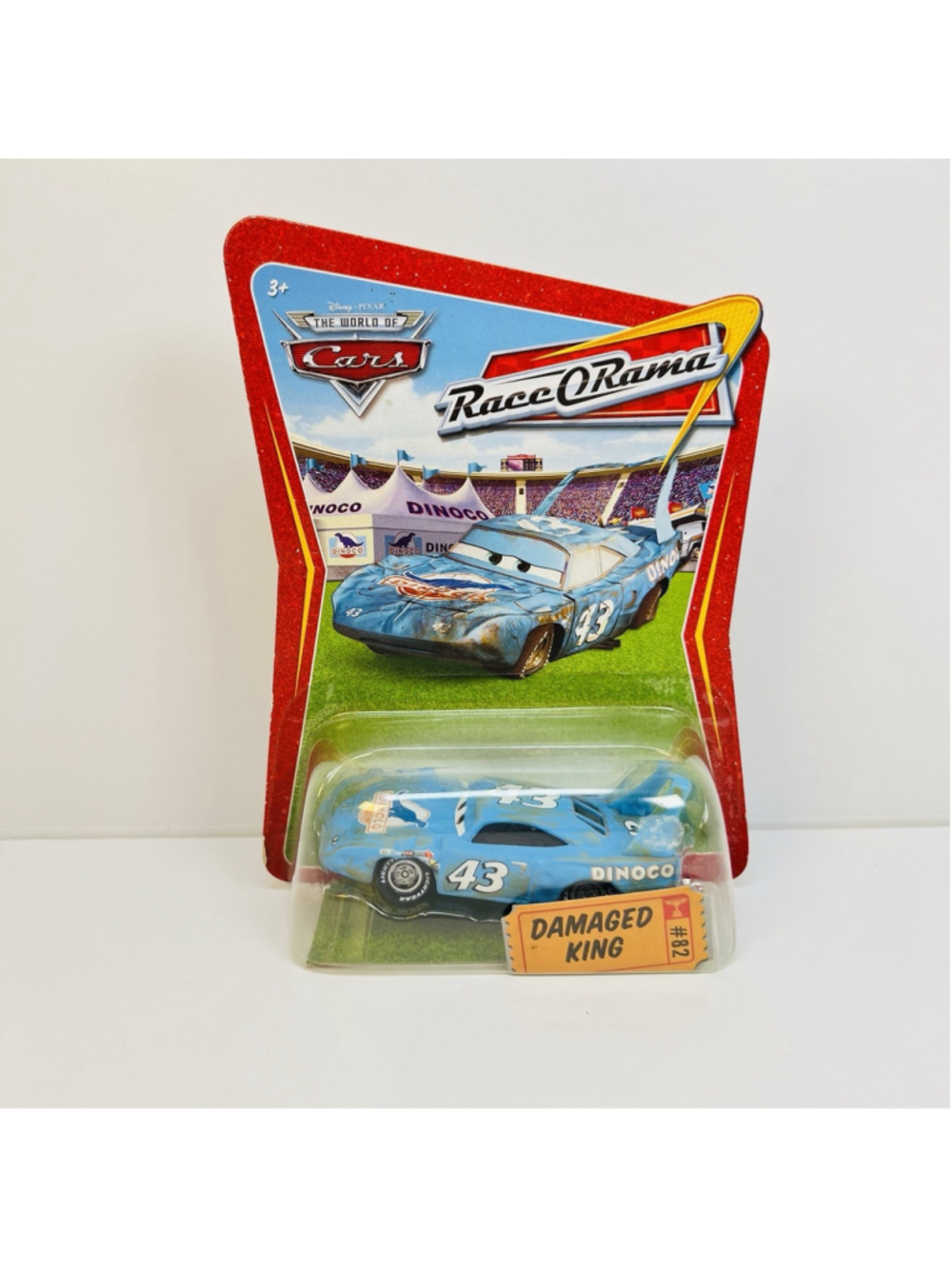 Disney Pixar Cars Race O Rama Damaged King #82 Dinoco Of Cars Mattel